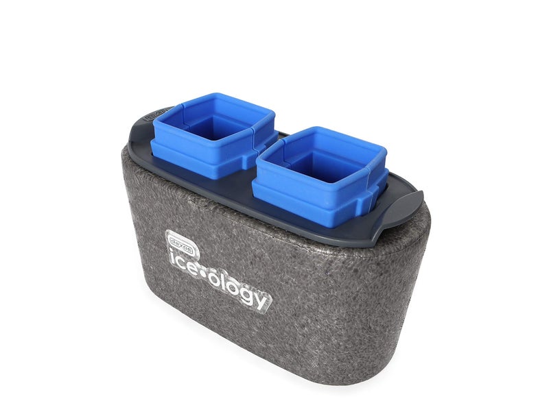 Dexas iceâ€¢ology Silicone Clear Ice Maker Tray for Crystal Clear Craft Cocktail Ice, 2 Square Cubes - Image 1